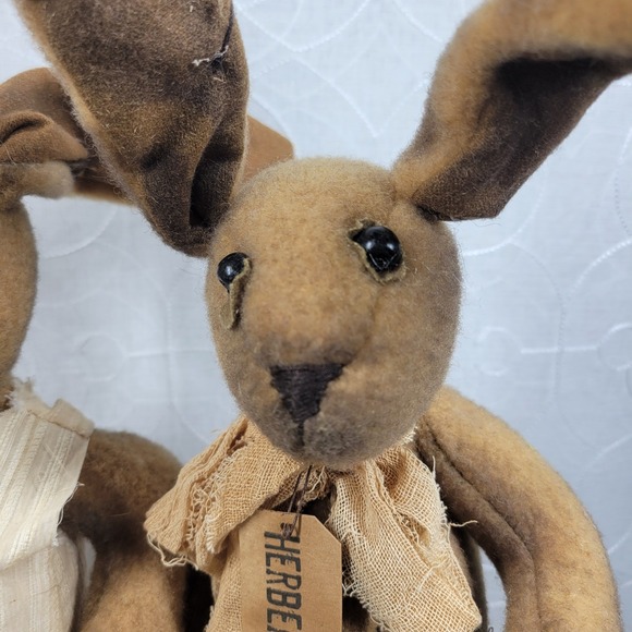 Honey and Me Herbert Haley Bunny Rabbits Folk Art Primitive Easter Spring Decor - Picture 9 of 16